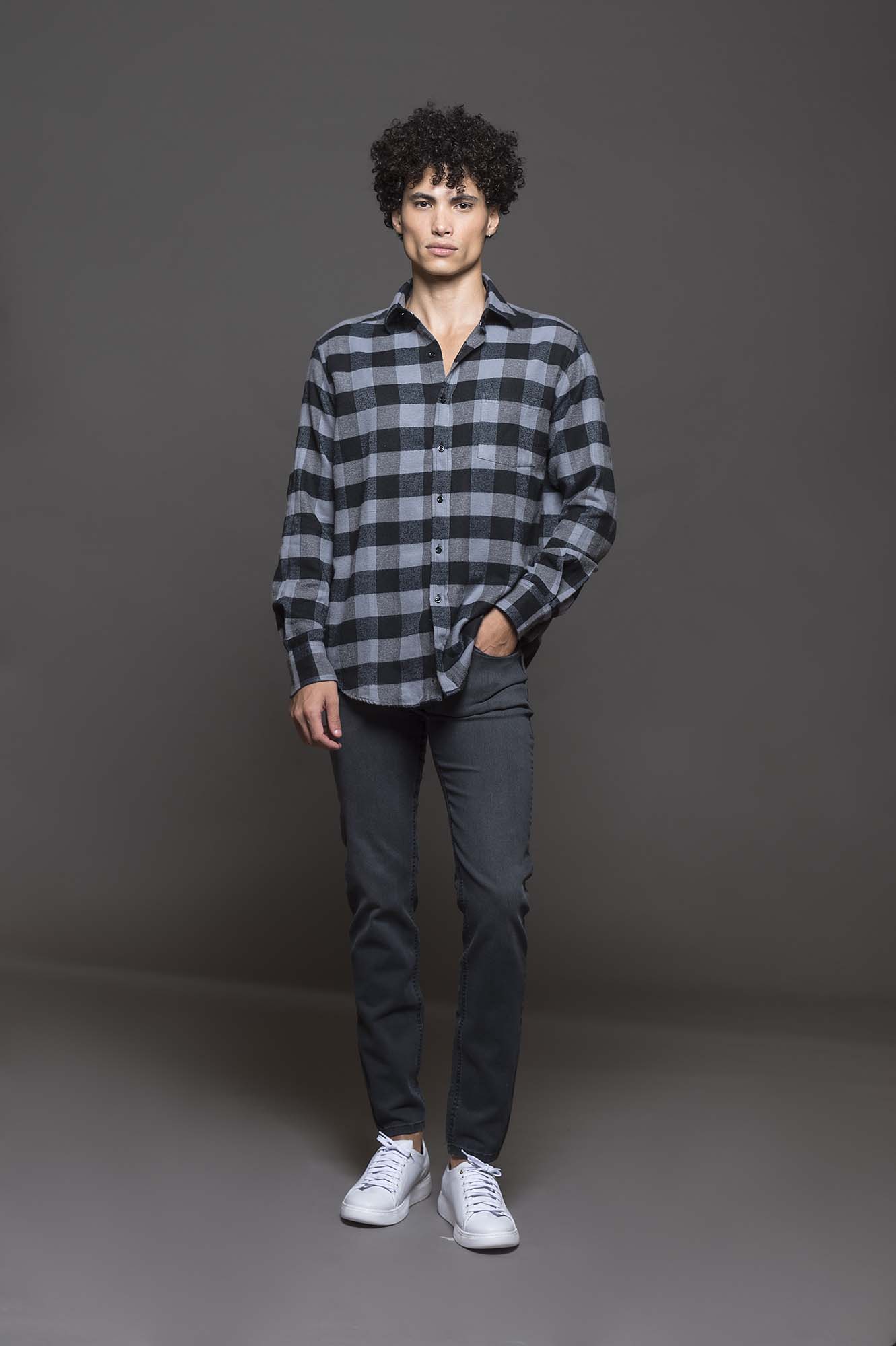 6602VIYMLGR - CAMISA JACK LEÑSP GRIS